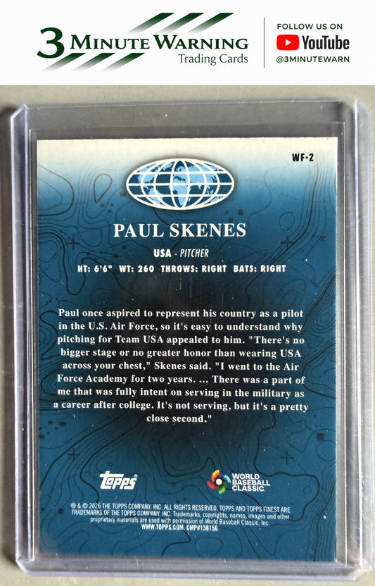 2026 Topps Finest #WF-2 Paul Skenes Wold's Finest