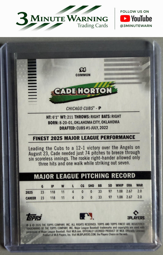 2026 Topps Finest #94 Cade Horton Common