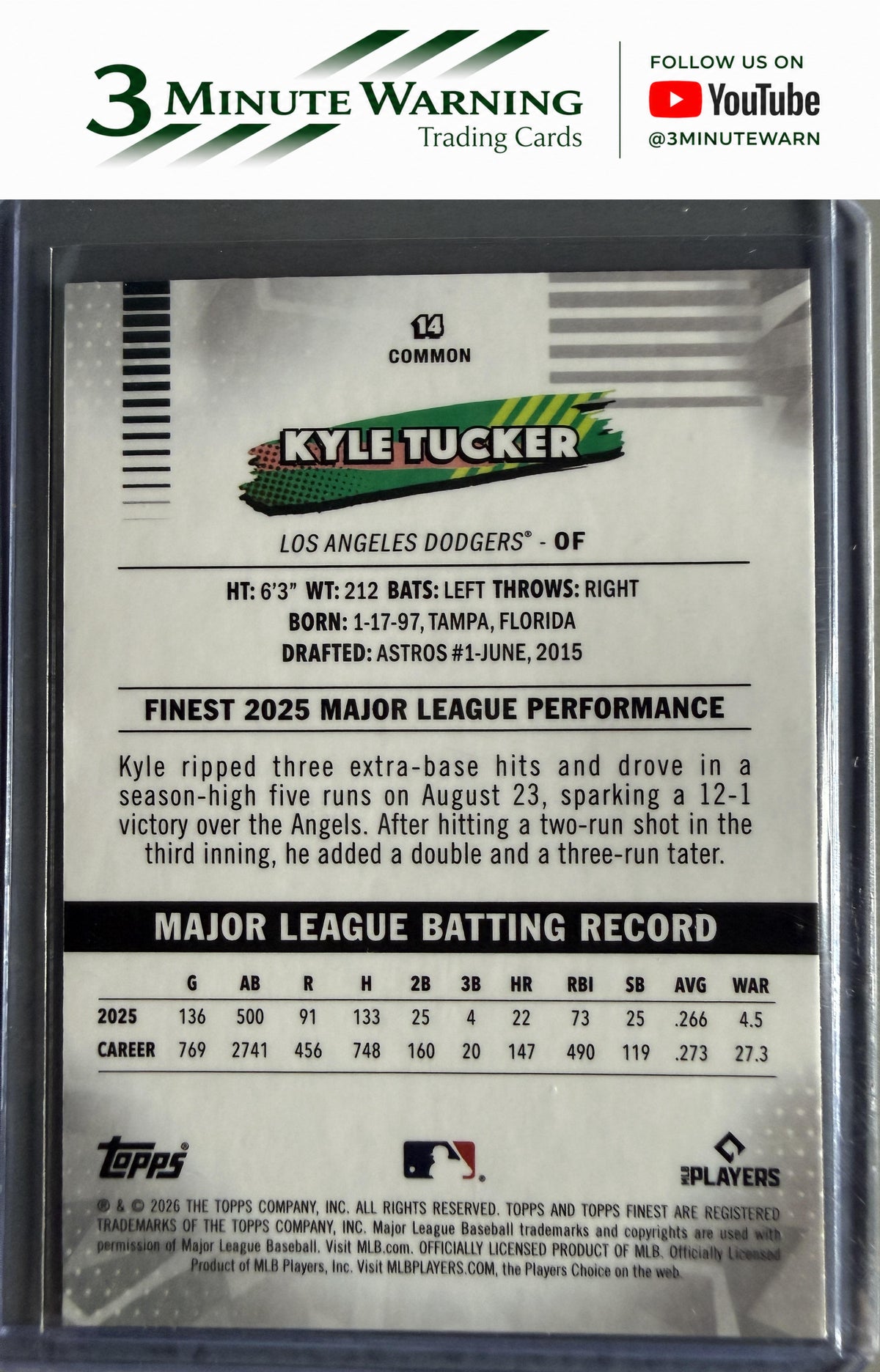 2026 Topps Finest #14 Kyle Tucker Common
