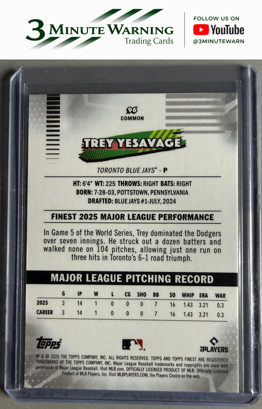 2026 Topps Finest #96 Trey Yesavage Common