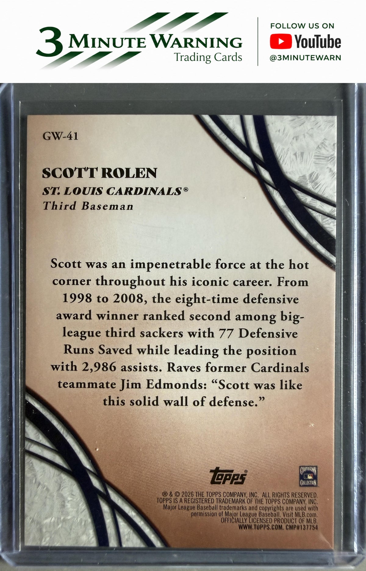 2026 Topps #GW-41 Scott Rolen Glove Work