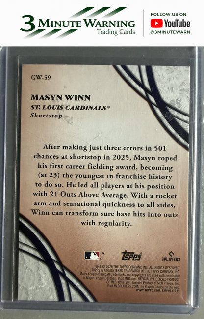 2026 Topps #GW-59 Masyn Winn Glove Work