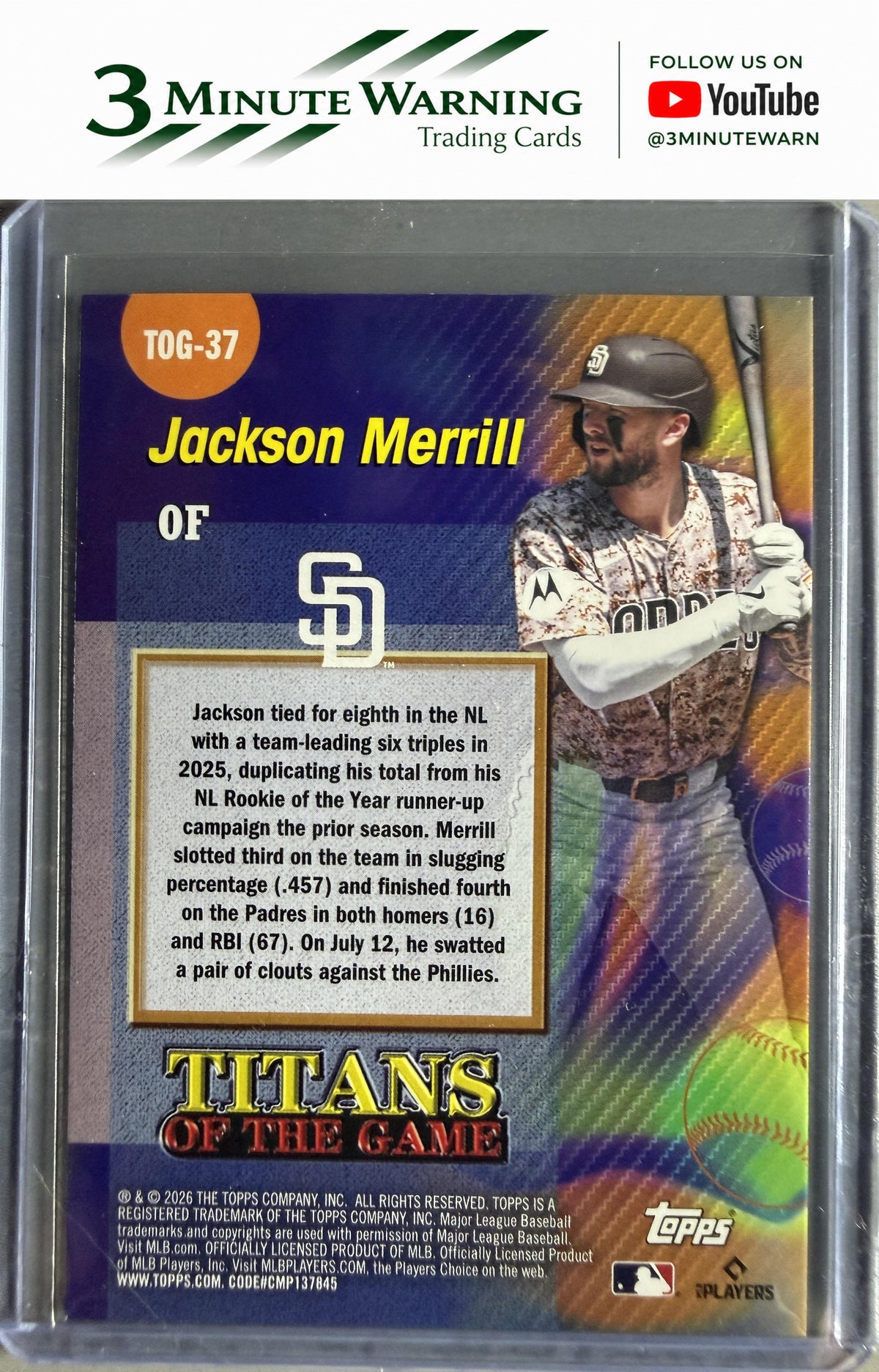 2026 Topps #TOG-37 Jackson Merrill Titans of the Game