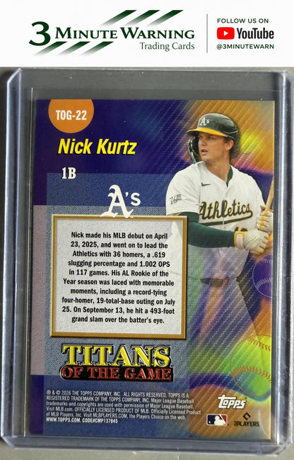 2026 Topps #TOG-22 Nick Kurtz Titans of the Game