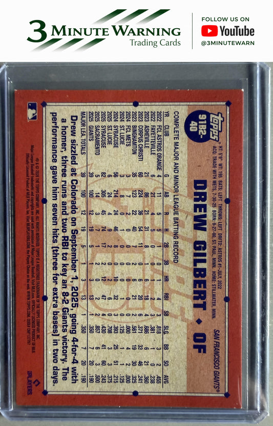 2026 Topps #91B2-40 Drew Gilbert 1991 Topps Baseball (Series Two)