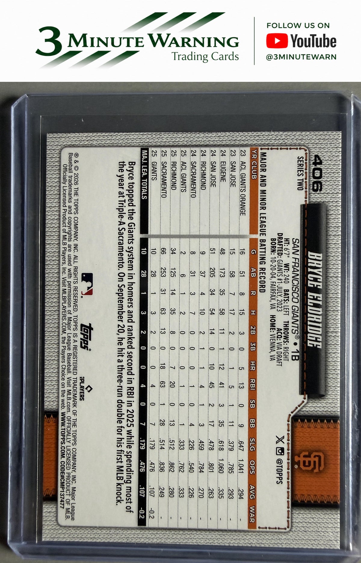 2026 Topps #406 Bryce Eldridge