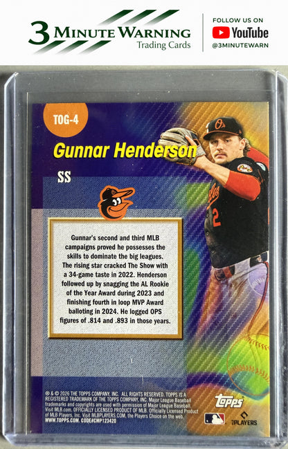 2026 Topps #TOG-4 Gunnar Henderson Titans of the Game