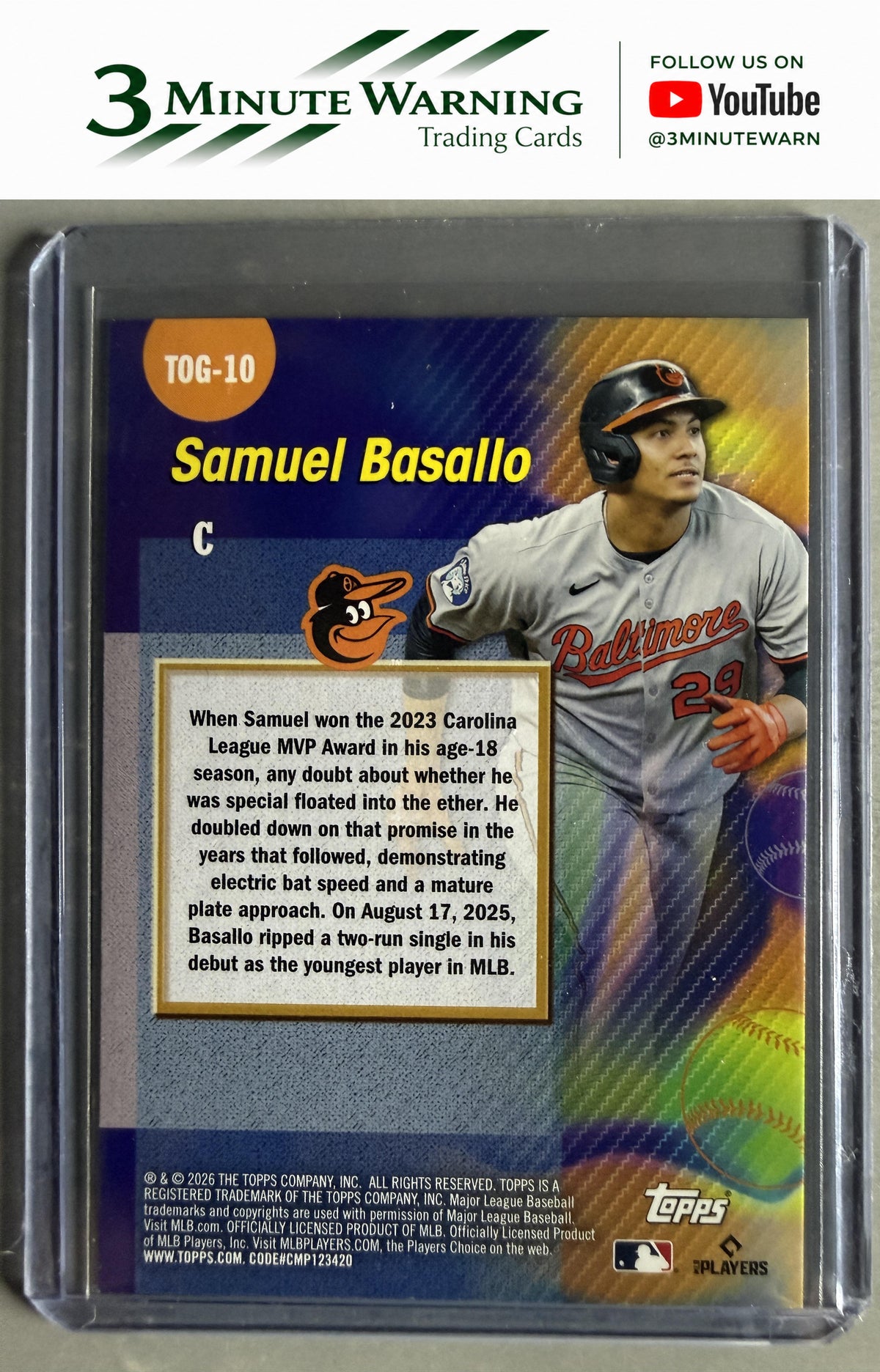 2026 Topps #TOG-10 Samuel Basallo Titans of the Game