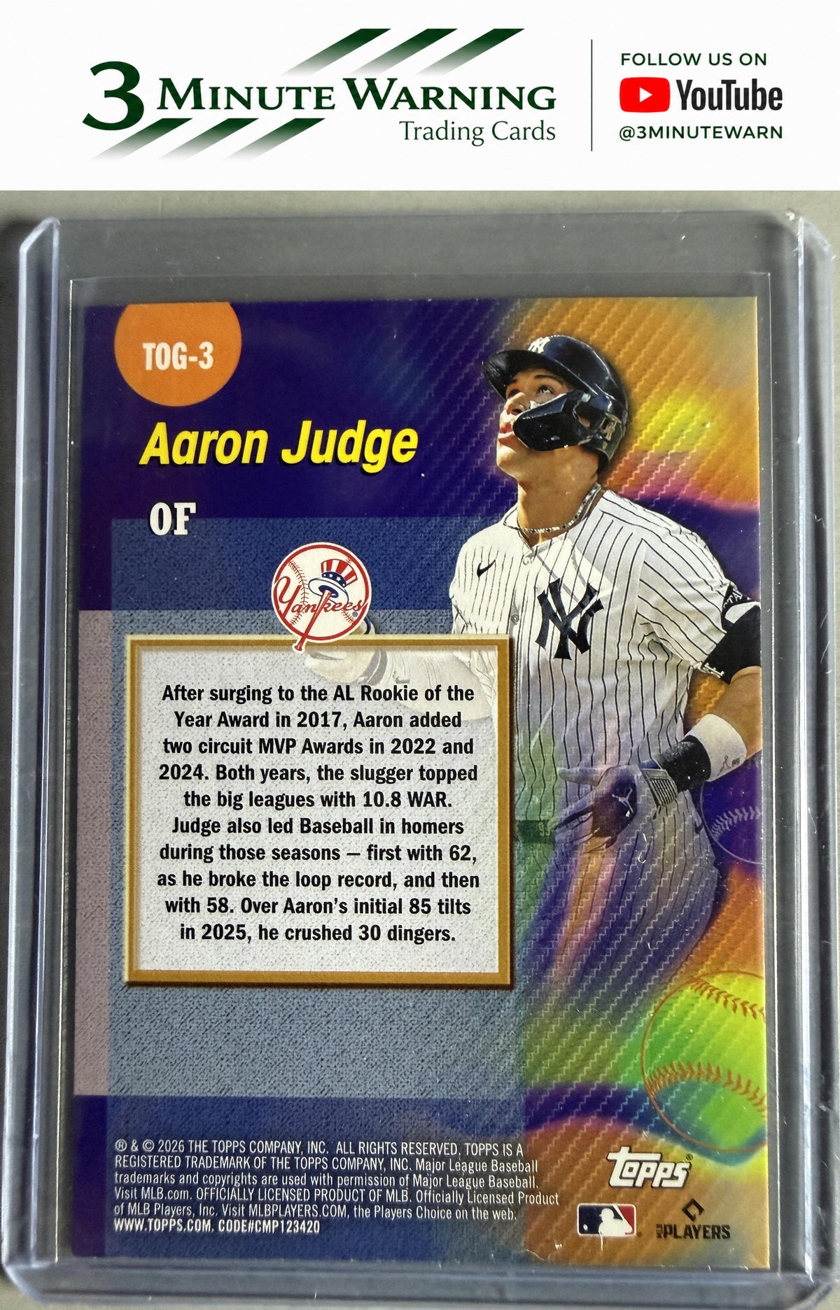 2026 Topps #TOG-3 Aaron Judge Titans of the Game