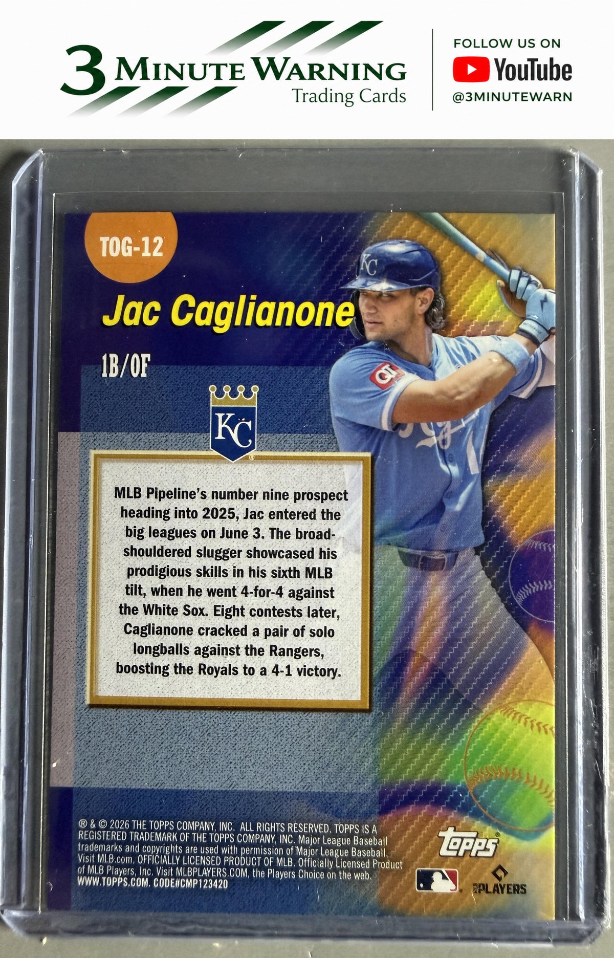 2026 Topps #TOG-12 Jac Caglianone Titans of the Game