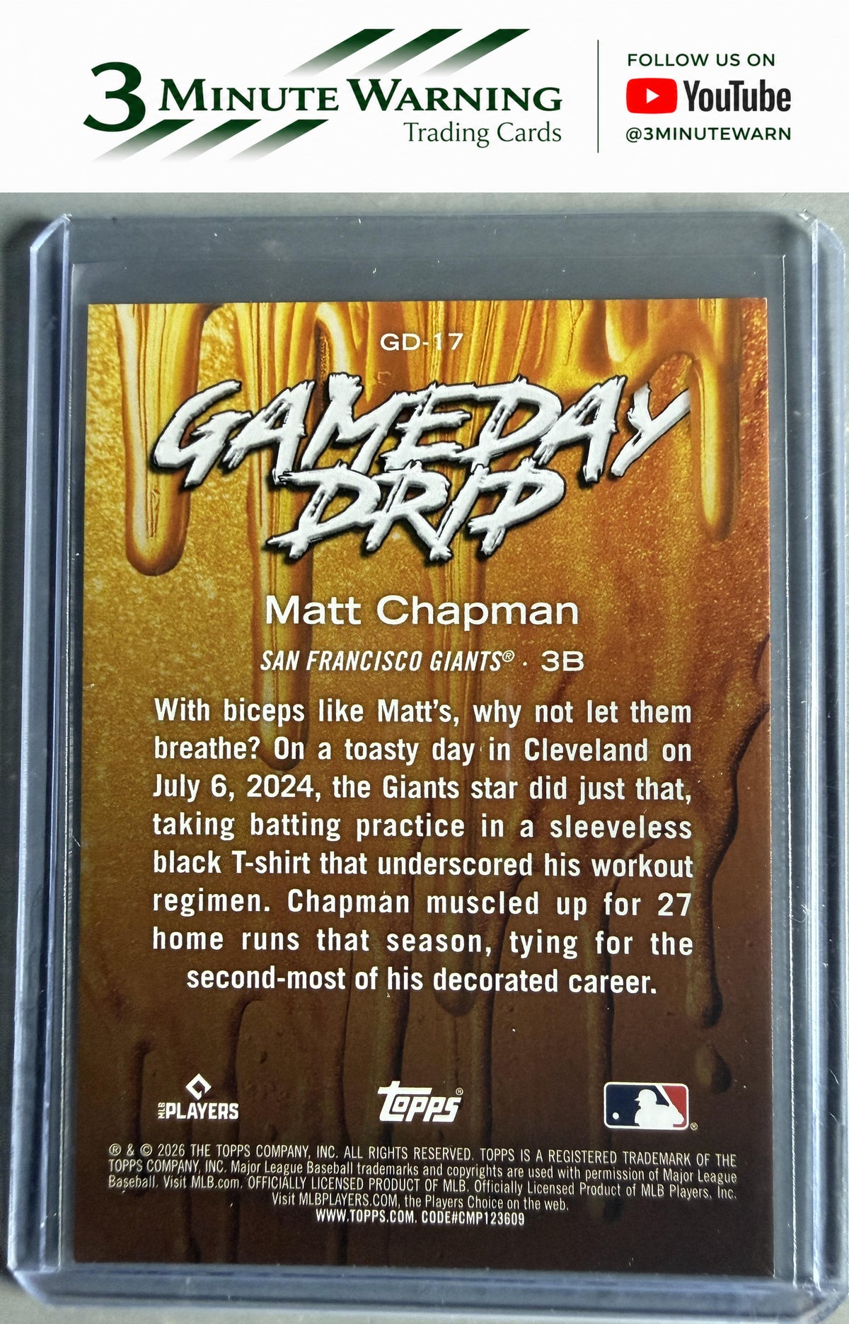 2026 Topps #GD-17 Matt Chapman Gameday Drip