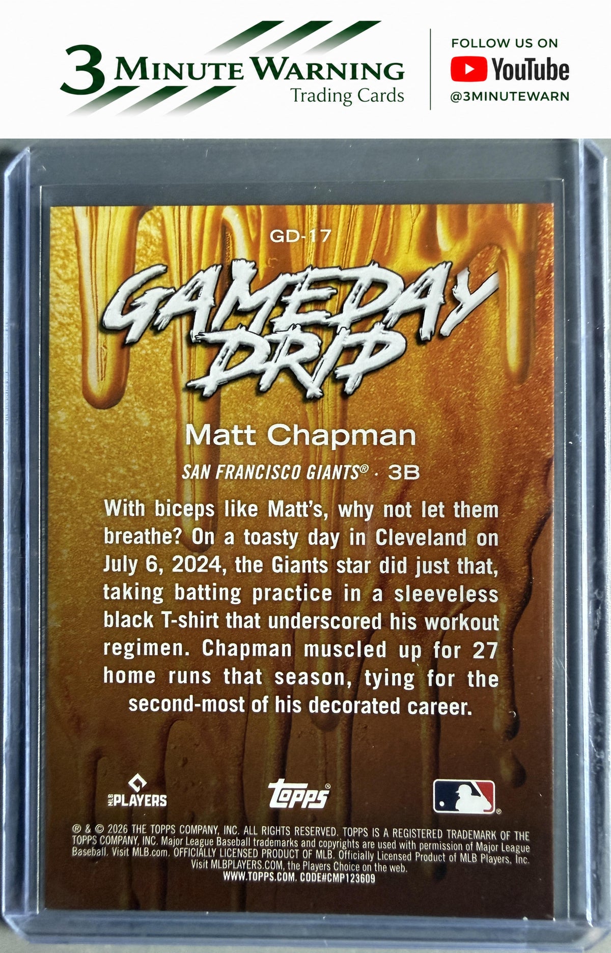 2026 Topps #GD-17 Matt Chapman Gameday Drip