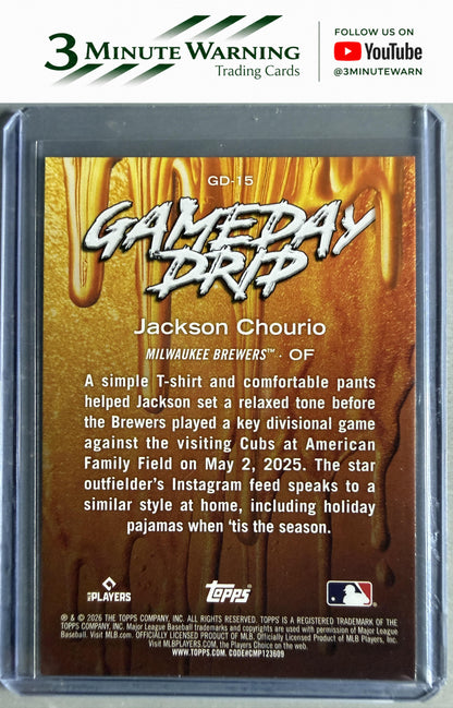 2026 Topps #GD-15 Jackson Chourio Gameday Drip