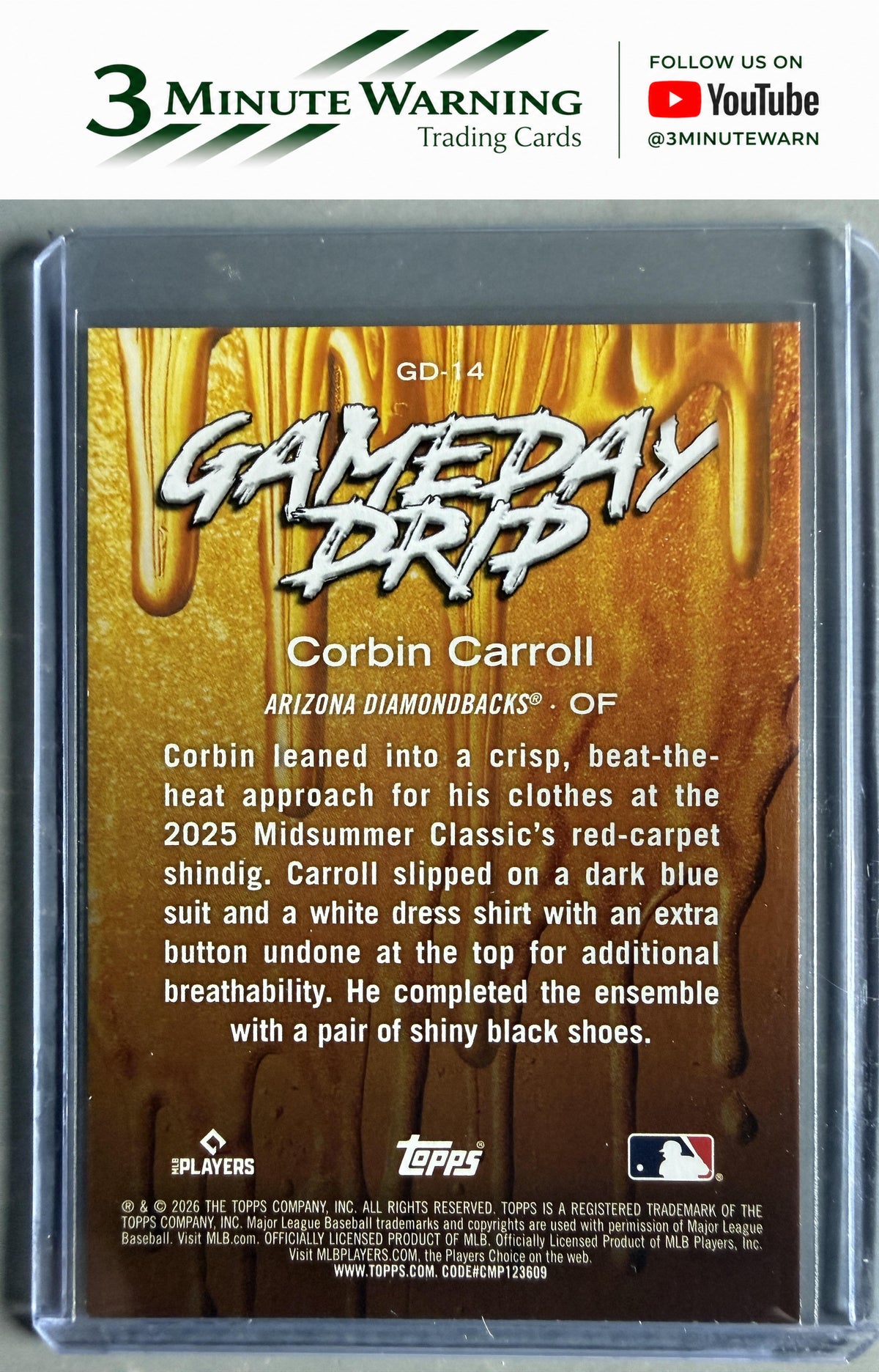 2026 Topps #GD-14 Corbin Carroll Gameday Drip