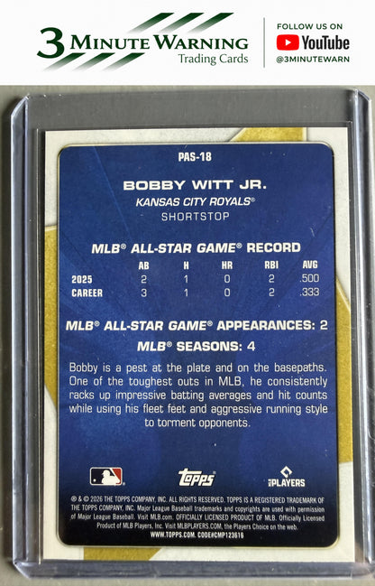 2026 Topps #PAS-18 Bobby Witt Jr. Perennial All Stars