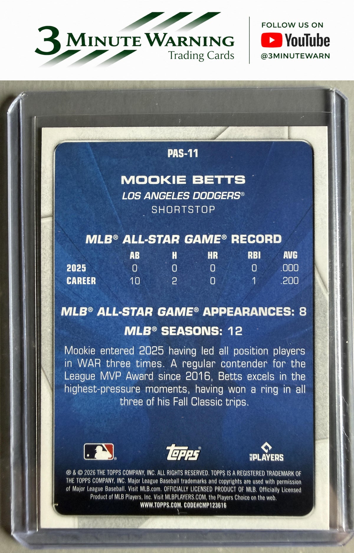 2026 Topps #PAS-11 Mookie Betts Perennial All Stars