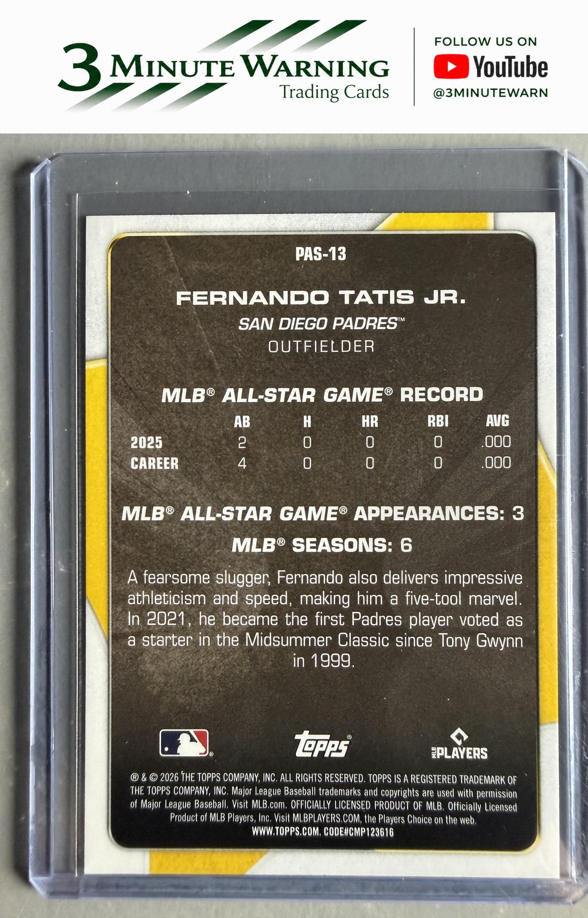 2026 Topps #PAS-13 Fernando Tatis Jr. Perennial All Stars