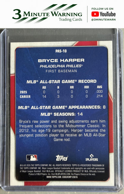 2026 Topps #PAS-10 Bryce Harper Perennial All Stars
