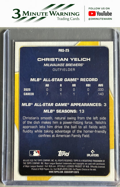2026 Topps #PAS-25 Christian Yelich Perennial All Stars