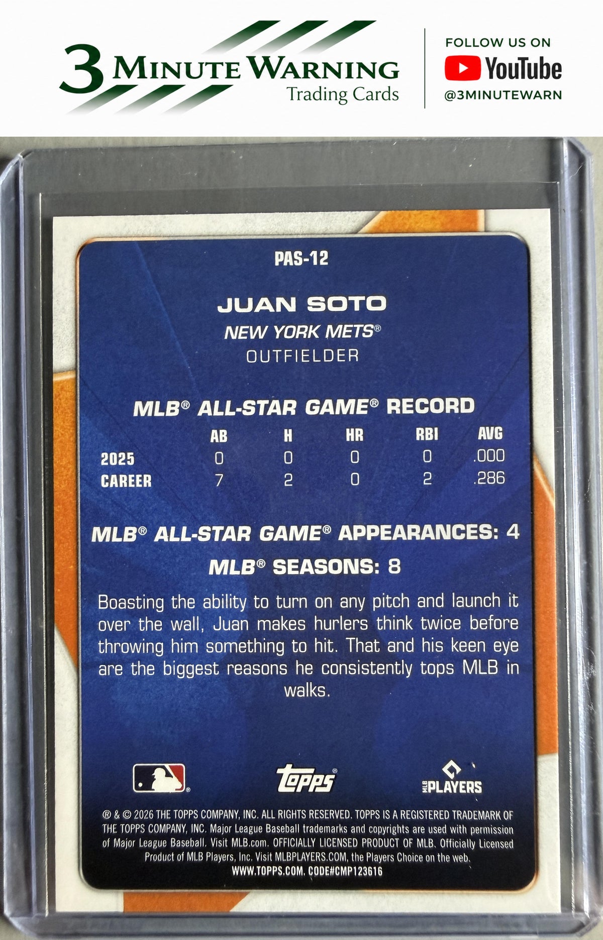 2026 Topps #PAS-12 Juan Soto Perennial All Stars