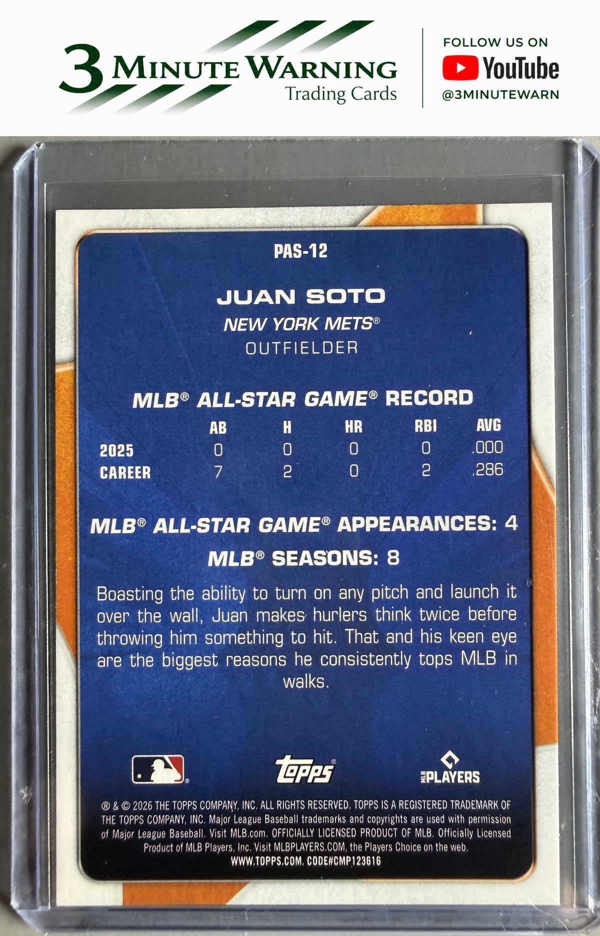 2026 Topps #PAS-12 Juan Soto Perennial All Stars