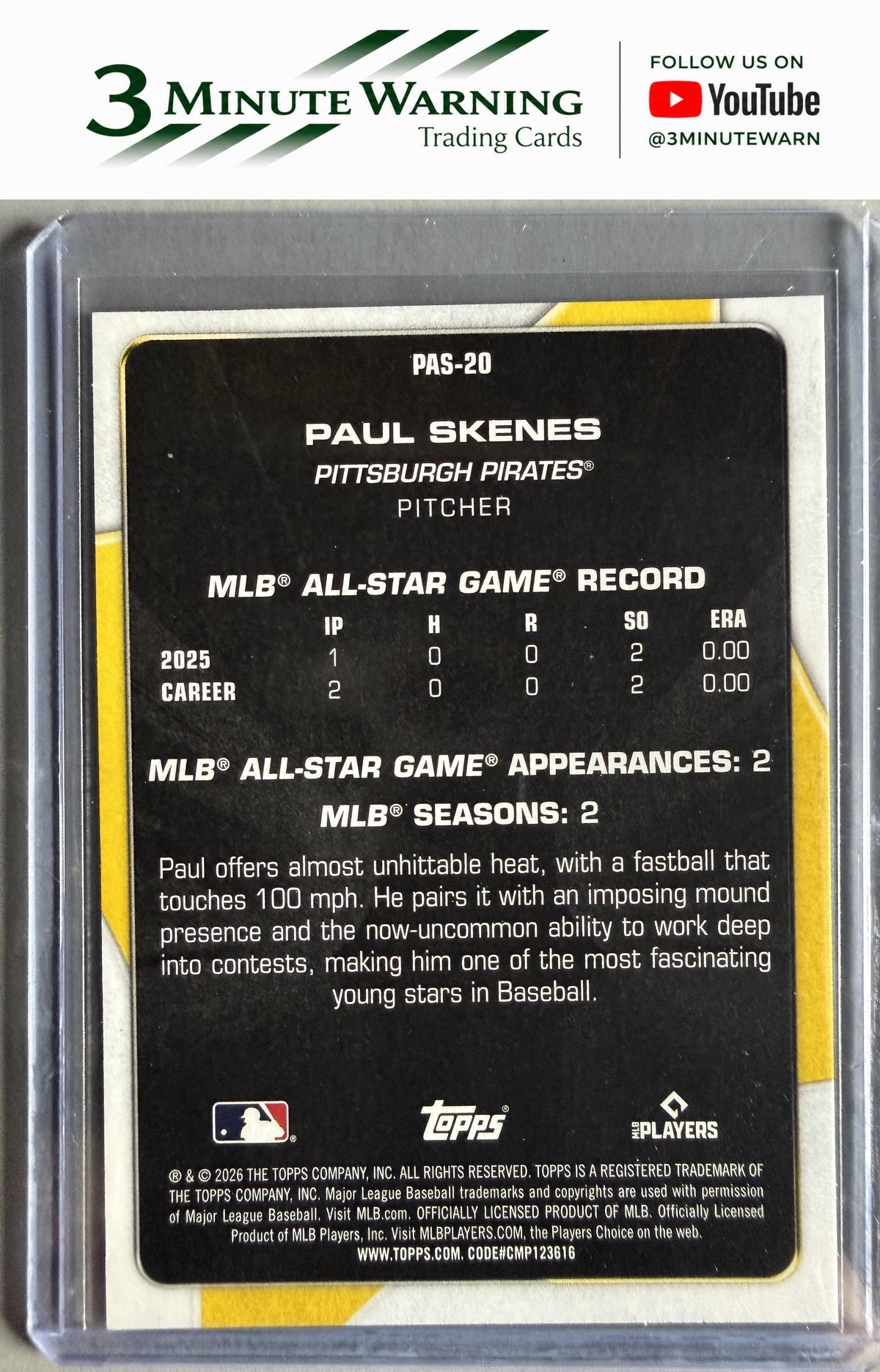 2026 Topps #PAS-20 Paul Skenes Perennial All Stars