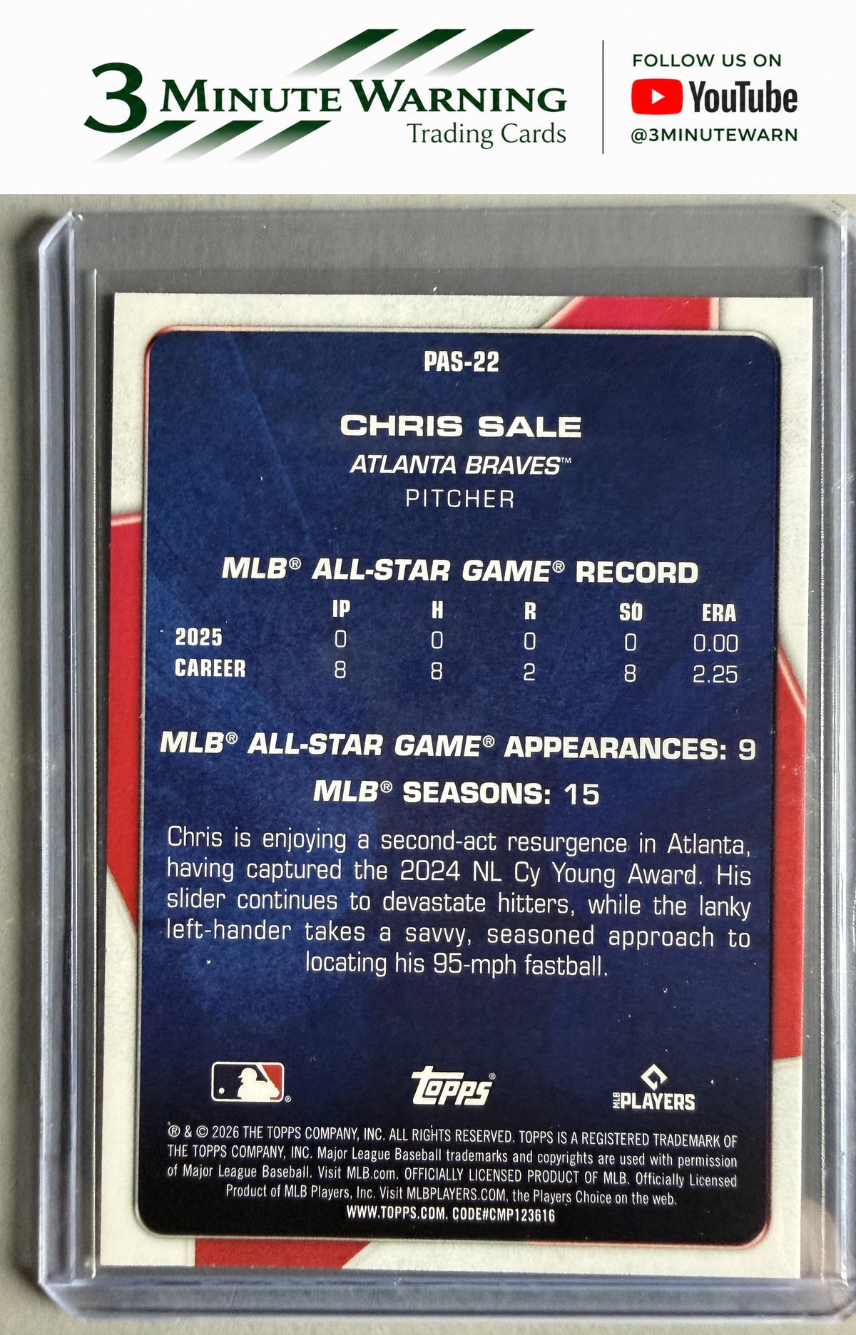 2026 Topps #PAS-22 Chris Sale Perennial All Stars