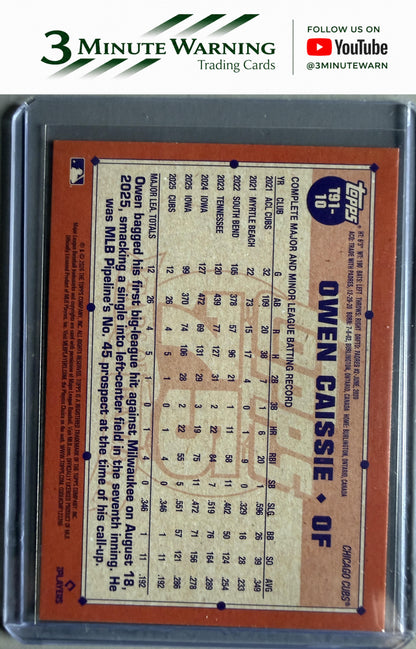 2026 Topps #T91-10 Owen Caissie 1991 Topps Baseball (Series One)