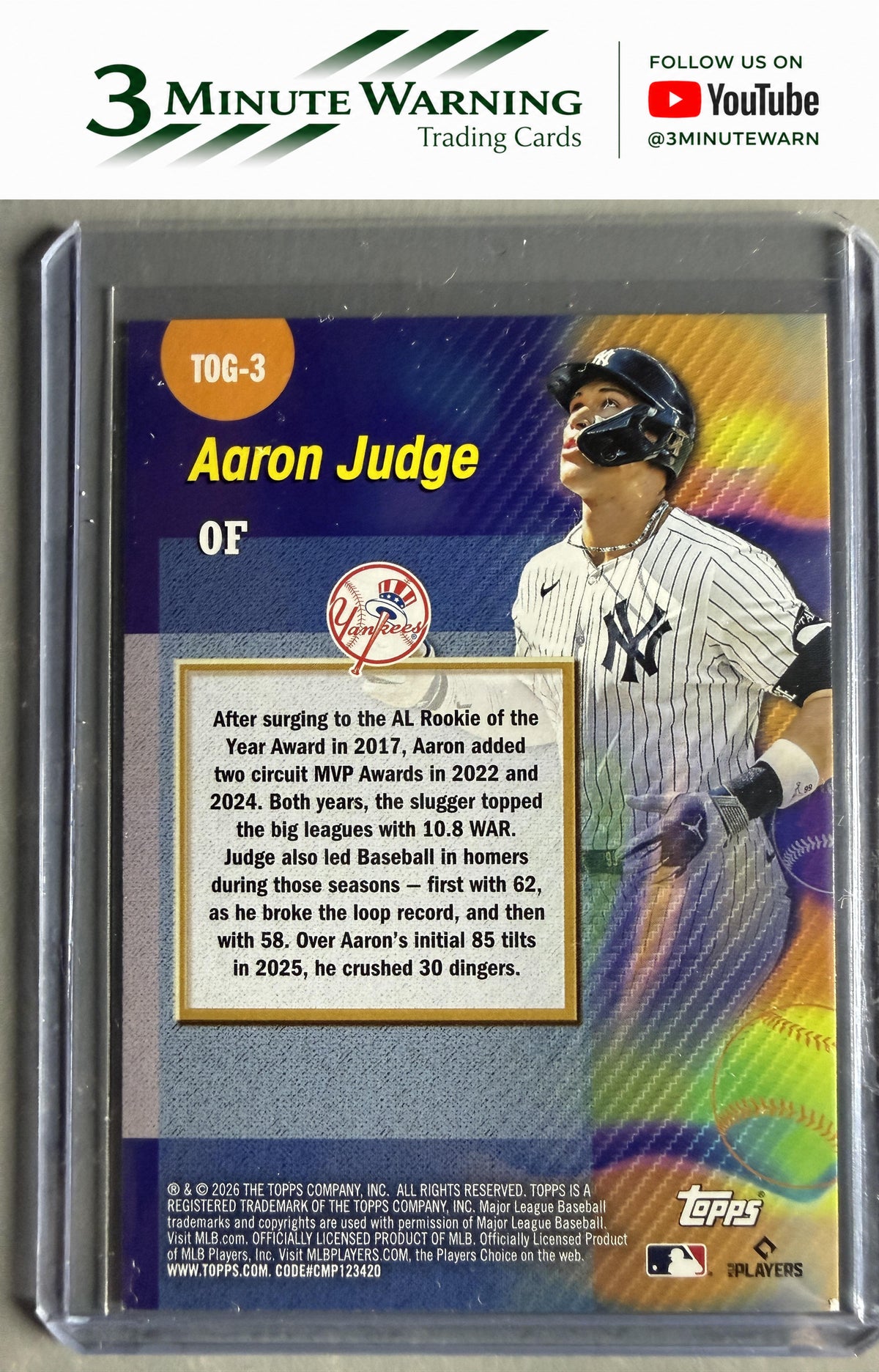 2026 Topps #TOG-3 Aaron Judge Titans of the Game