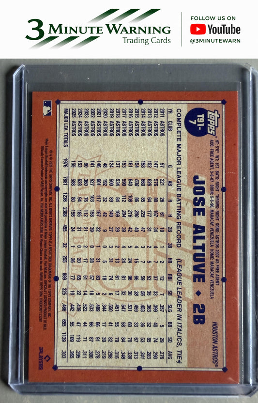 2026 Topps #T91-7 Jose Altuve 1991 Topps Baseball 35th Anniversary (Series One)