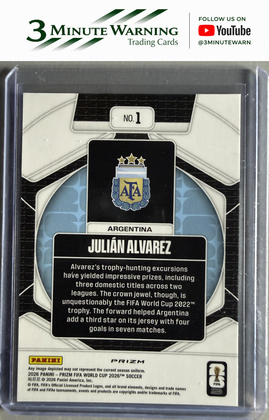 2026 Panini Prizm FIFA World Cup #1 Julian Alvarez Trophy Hunting