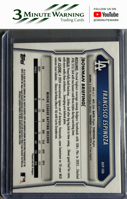 2026 Bowman #BCP-106 Francisco Espinoza Chrome Prospects