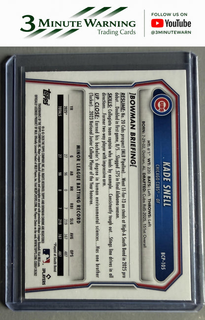 2026 Bowman #BCP-105 Kade Snell Chrome Prospects
