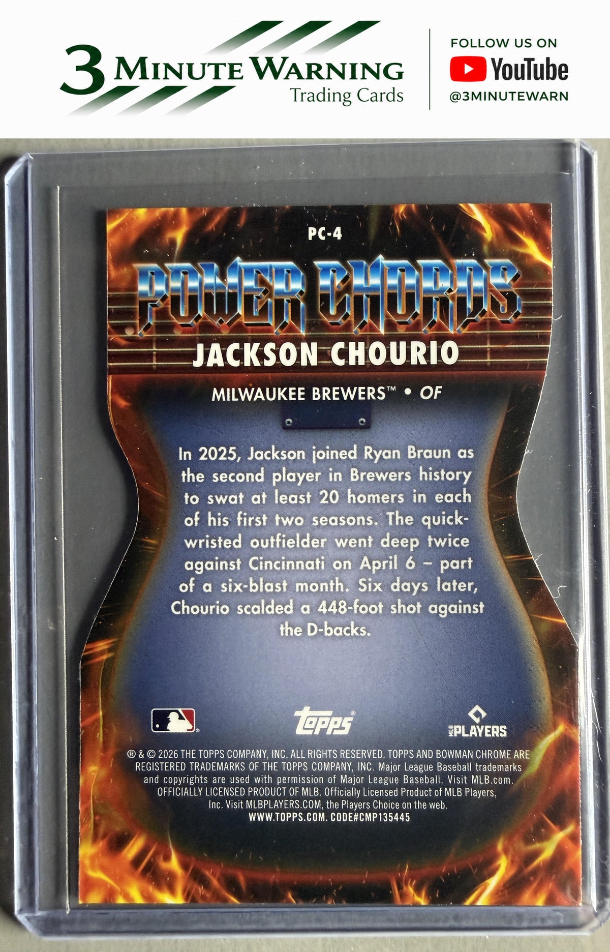 2026 Bowman #PC-4 Jackson Chourio Power Chords