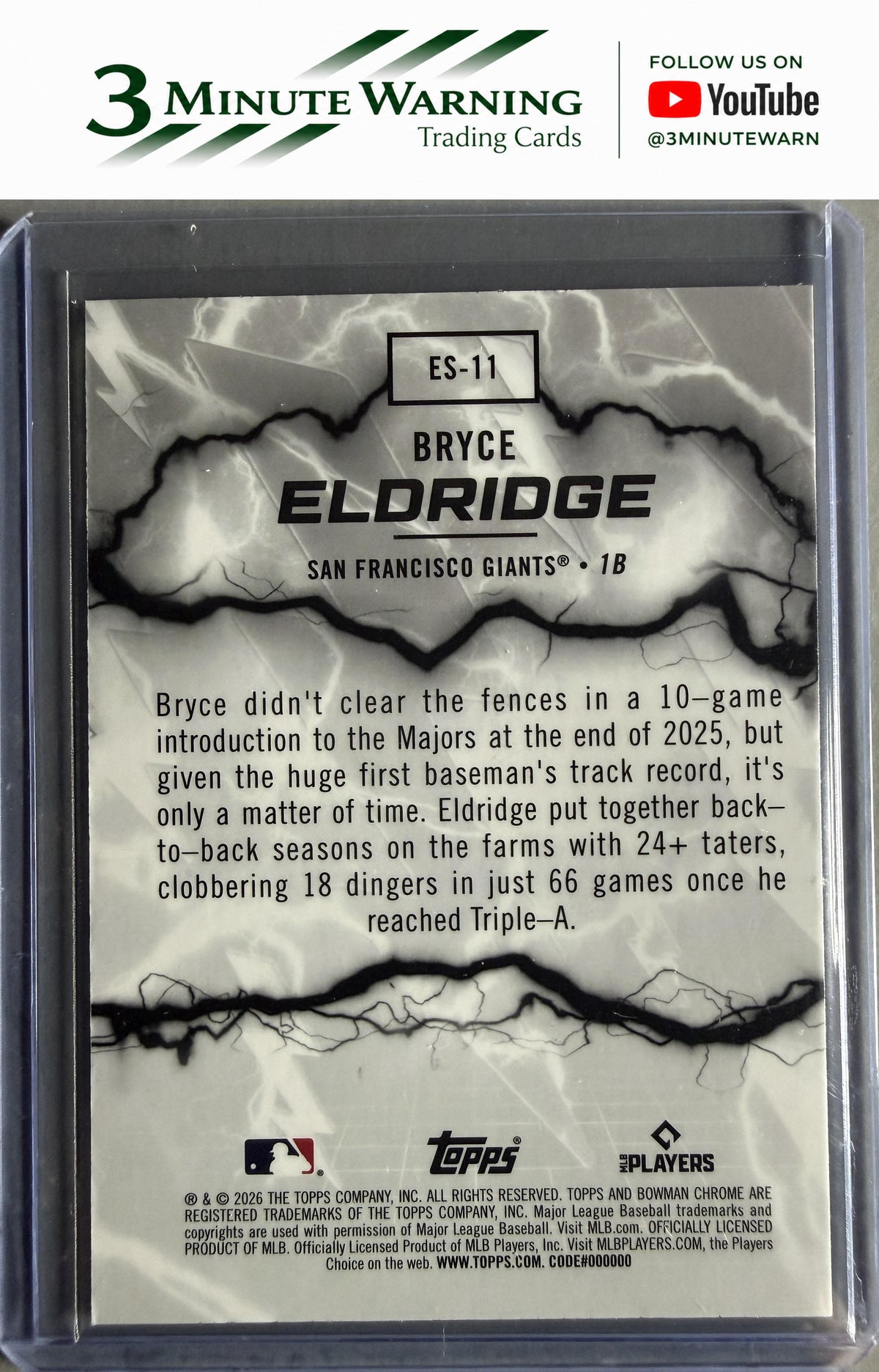 2026 Bowman #ES-11 Bryce Eldridge Electric Sluggers