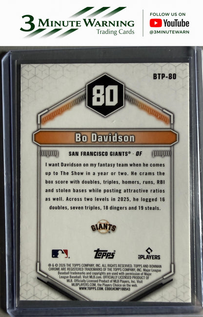 2026 Bowman #BTP-80 Bo Davidson Bowman Scouts' Top 100