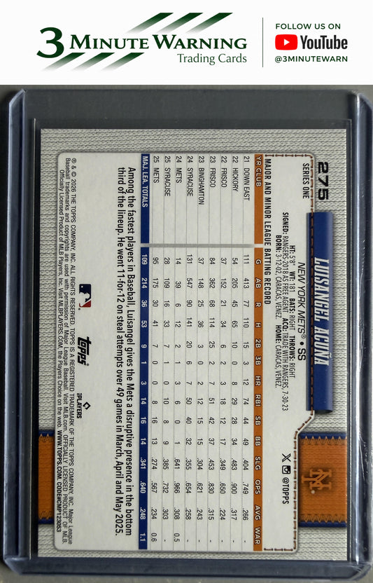 2026 Topps #275 Luisangel Acuña