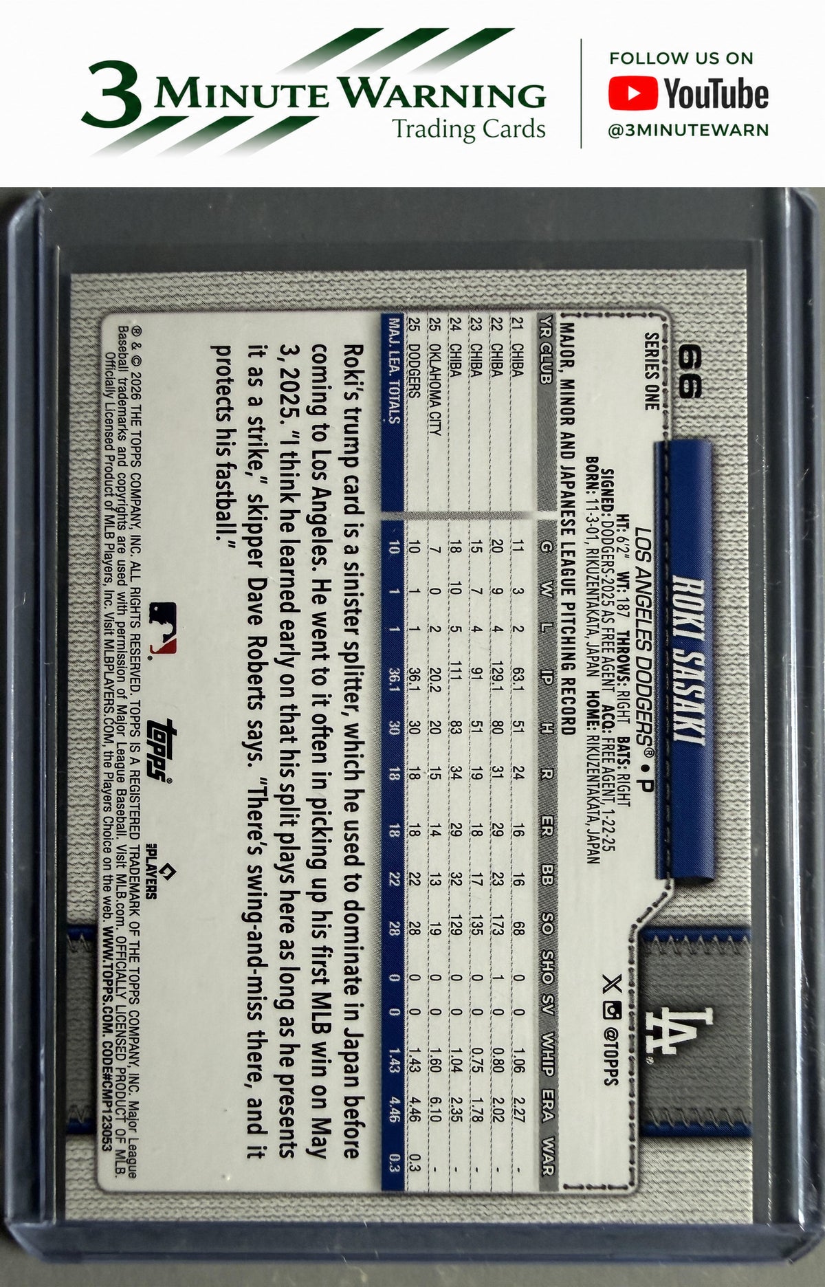 2026 Topps #66 Roki Sasaki