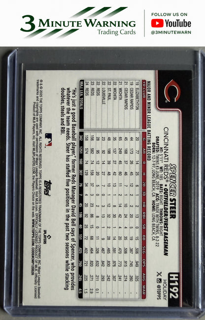 2025 Topps Holiday #H192 Spencer Steer Blue Metallic Holiday Lights