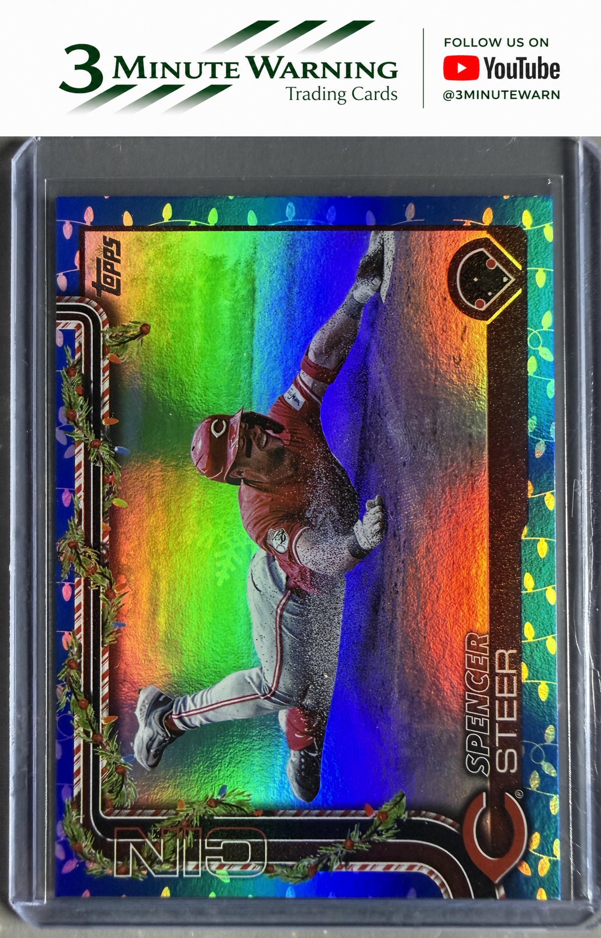 2025 Topps Holiday #H192 Spencer Steer Blue Metallic Holiday Lights
