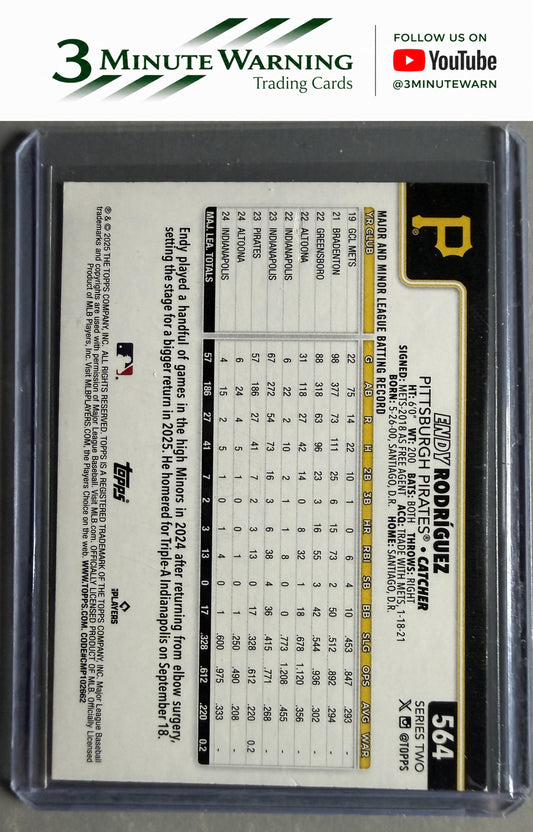 2025 Topps #564 Endy Rodríguez Silver Crackle Foilboard