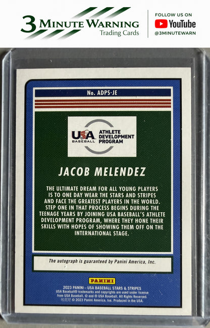 2023 Panini Stars & Stripes USA Baseball #ADPS-JE Jacob Melendez
