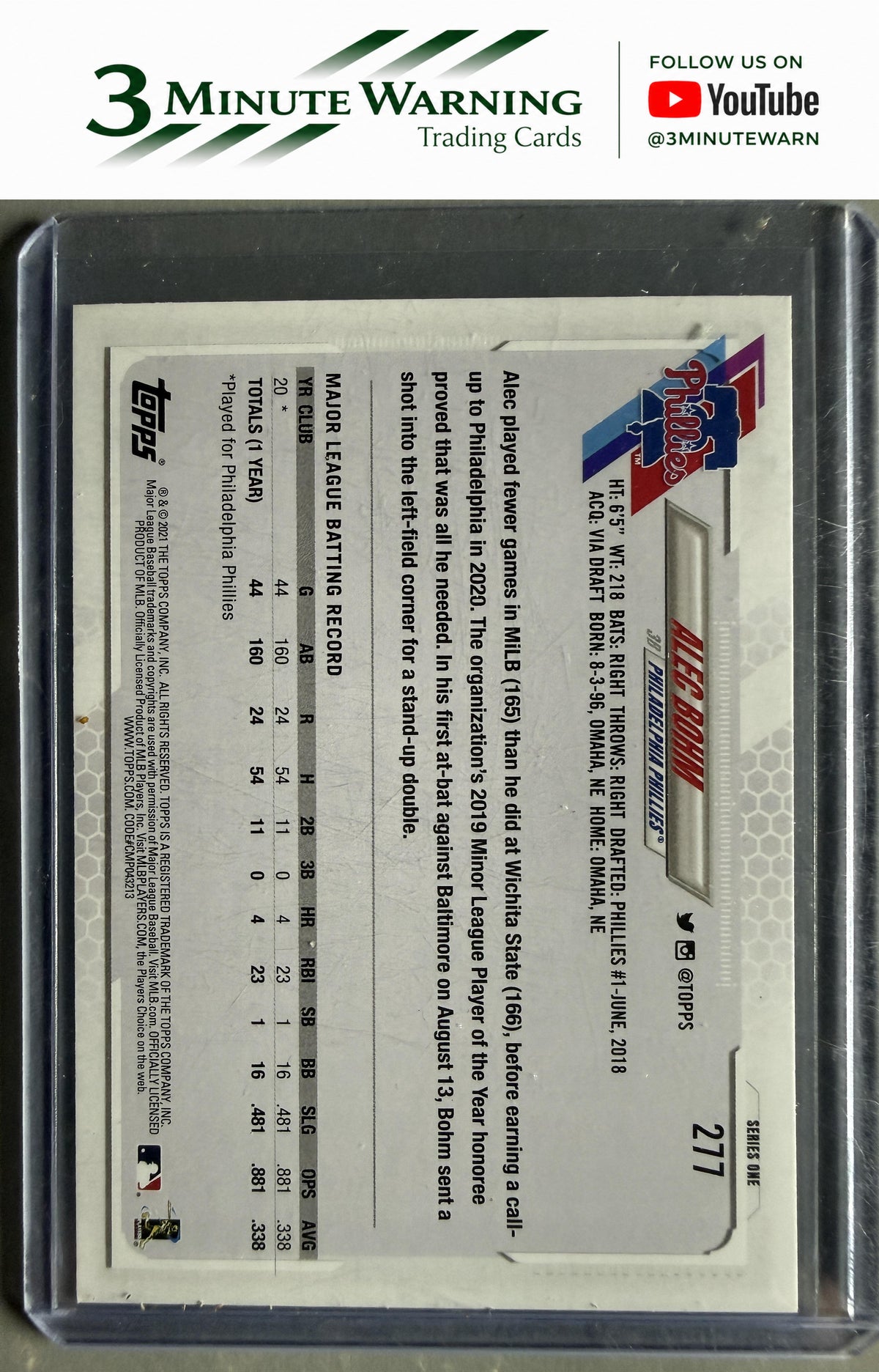 2021 Topps #277 Alec Bohm
