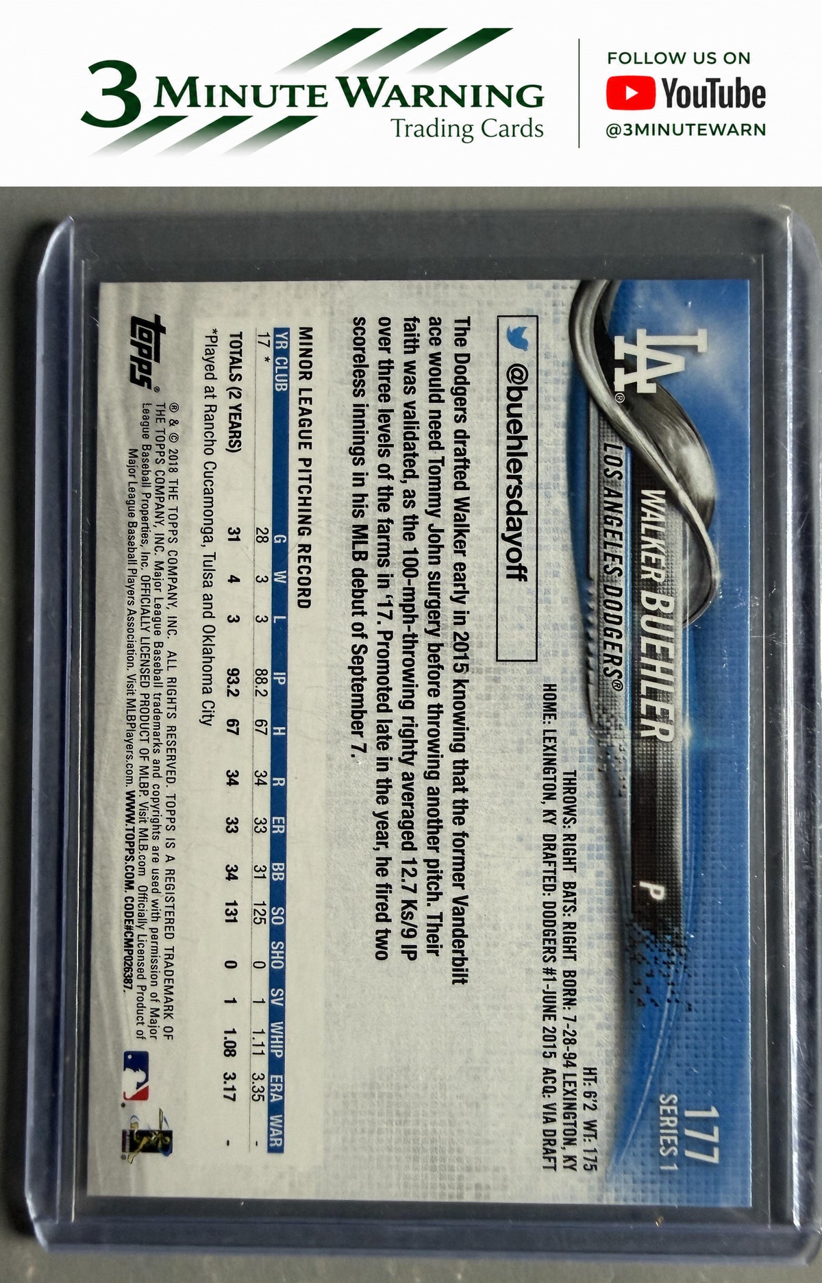 2018 Topps #177 Walker Buehler