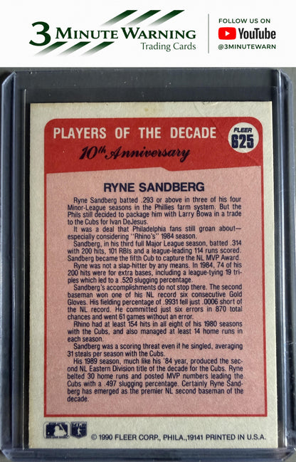 1990 Fleer #625 Ryne Sandberg