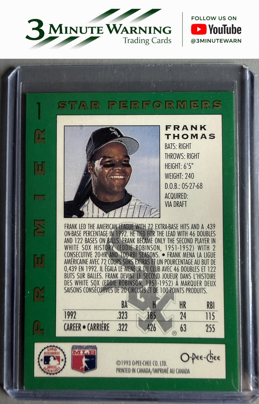 1993 O-Pee-Chee Premier #1 Frank Thomas Star-Performers