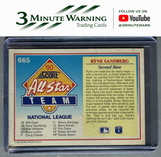 1991 Score #665 Ryne Sandberg