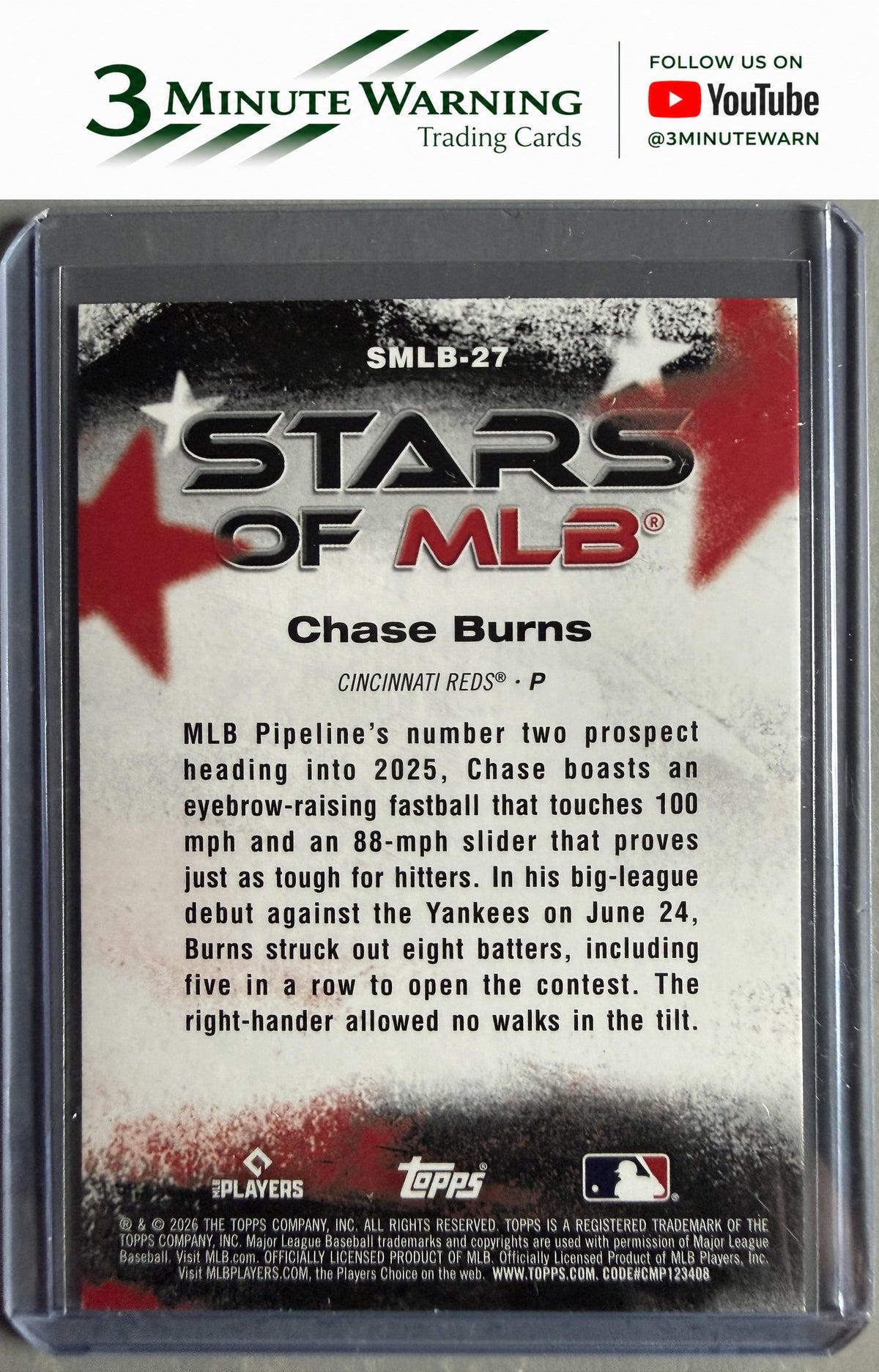 2026 Topps #SMLB-27 Chase Burns Stars of MLB