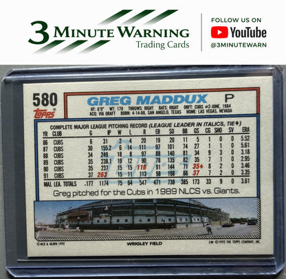 1992 Topps #580 Greg Maddux