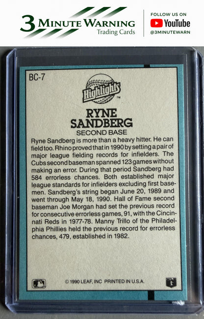 1991 Donruss #BC-7 Ryne Sandberg Bonus Cards